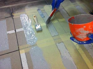 Ремонт пола на рыбном рынке с помощью Belzona 5231 с добавкой наполнителя