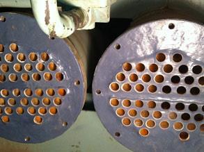 Теплообменник отремонтирован и защищен от коррозии с помощью Belzona 1321 (Ceramic S-Metal) и Belzona 1111 (Super Metal)