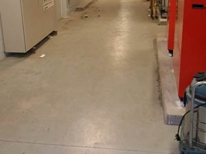 Clearing of newly  constructed plant room floor