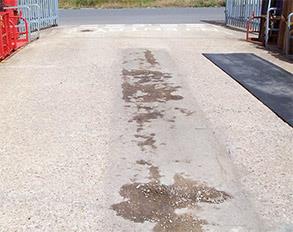 Repeated damage at gas bottle unloading area