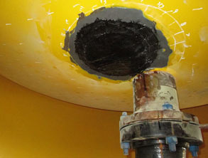 Ремонт завершен нанесением композитной системы Belzona SuperWrap II