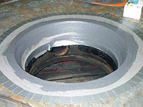 Пострадавшие от эрозии участки восстановлены с помощью Belzona 1311 (Ceramic R-Metal)