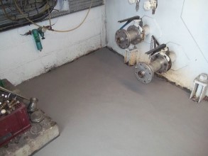 Пол восстановлен с помощью Belzona 4131 (Magma-Screed)
